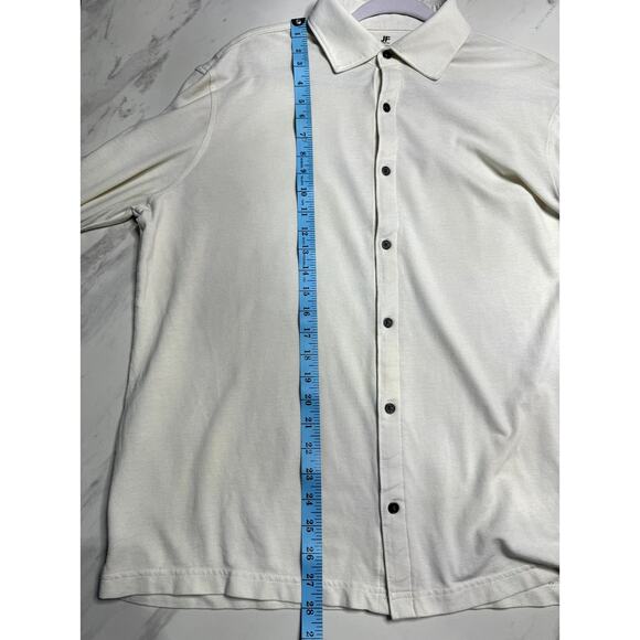 MENS J FERRAR CREAM LONG SLEEVE BUTTON DOWN/UP SHIRT SIZE XL 100% COTTON - Picture 6 of 9